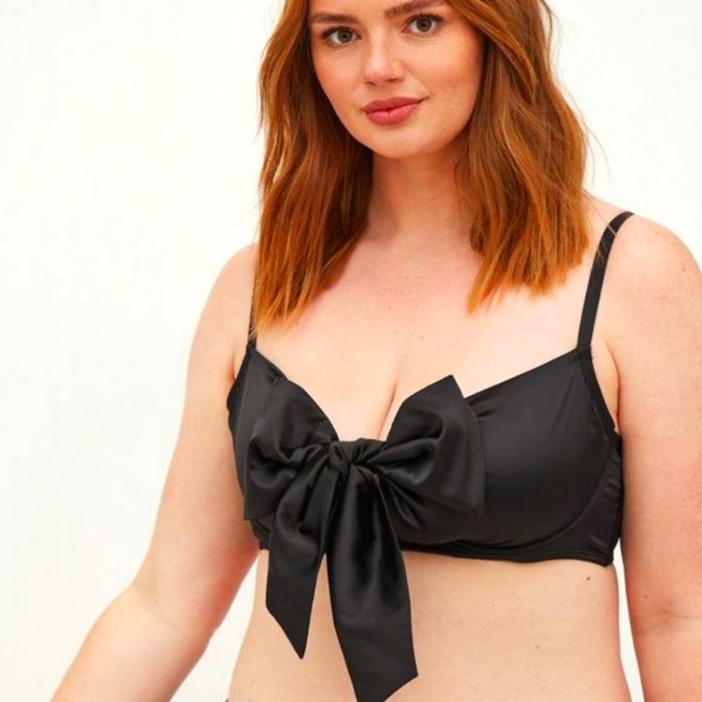 Torrid Satin Bow Black Underwire Bra